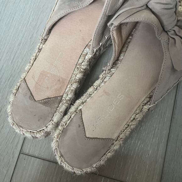 J/Slides 'Ritsy' Women's 10 Espadrille Suede Bow Slide Slip On Platform Sandal - Picture 7 of 11